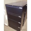 Inscape Black 30" 4 Drawer Lateral File Cabinet, Locking